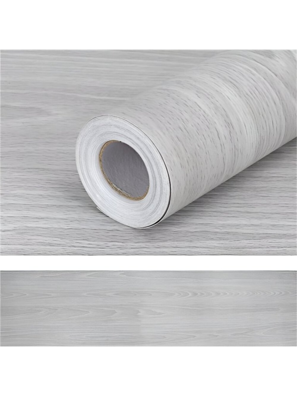 17.7" x 355" Grey Wood Contact Paper Wallpaper, PVC Self Adhesive Peel and Stick